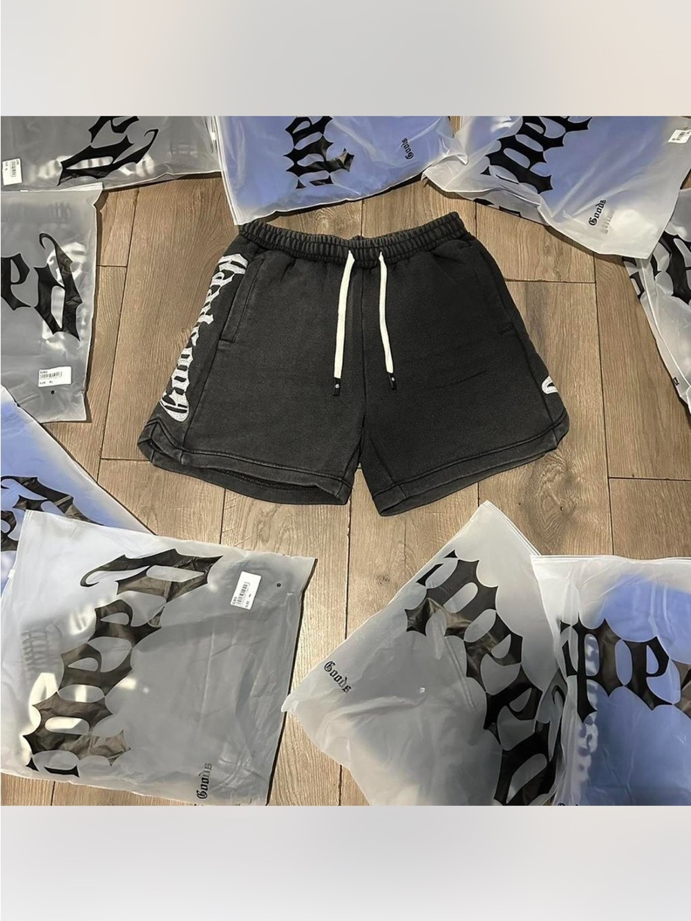 Godspeed shorts  Men's Black Graphic Logo Sweat Shorts